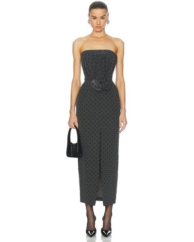 Alessandra Rich Polka Dot Print Bustier Dress - Black