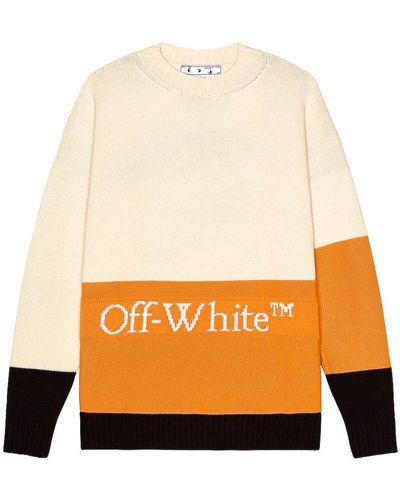 Off-White c/o Virgil Abloh Blocked Knit Crewneck - Orange