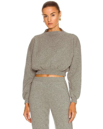 Alaïa Cropped Relaxed Sweater - Gray