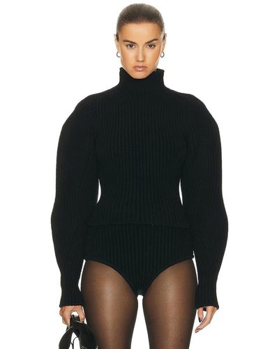 Alaïa Alaïa High Neck Sweater - Black