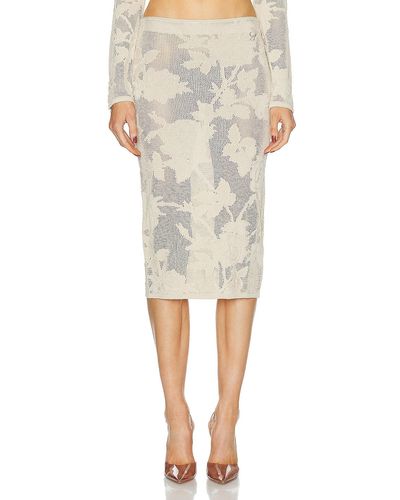 Blumarine Bodycon Midi Skirt - Natural