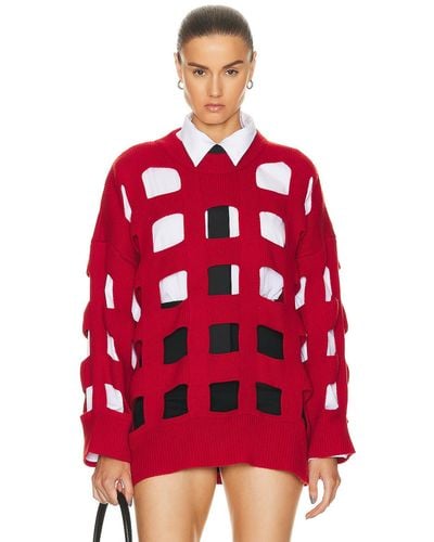Valentino Cut Out Sweater - Red