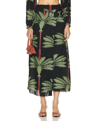 Johanna Ortiz Tropical Wrap Skirt - Green