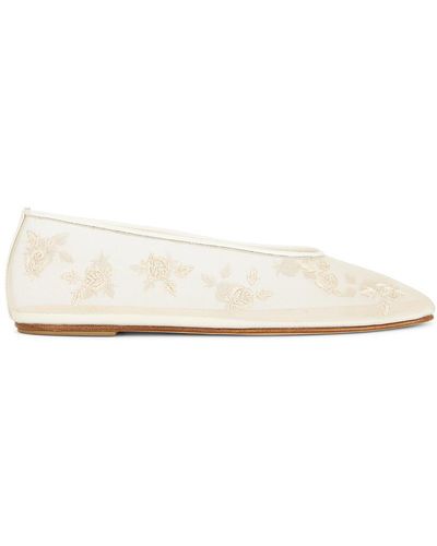 Magda Butrym Embroidered Ballet Flat - White