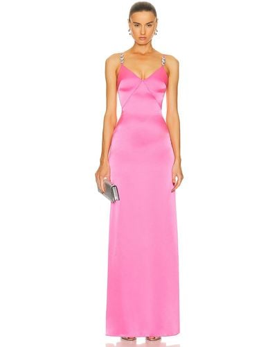 David Koma Crystal Straps Cami Gown - Pink