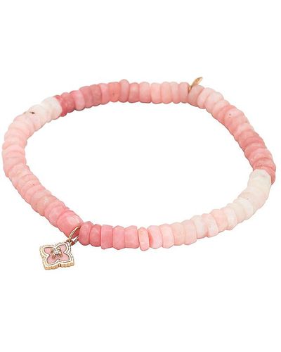 Sydney Evan Moroccon Enamel Charm Beaded Bracelet - Pink