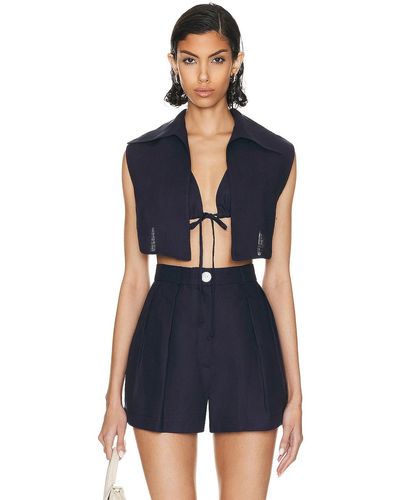Matthew Bruch Vest With Triangle Top - Blue