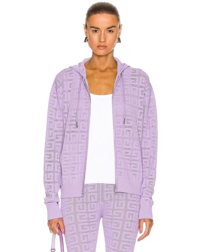 Givenchy 4g Lace Hooded Sweater - Purple