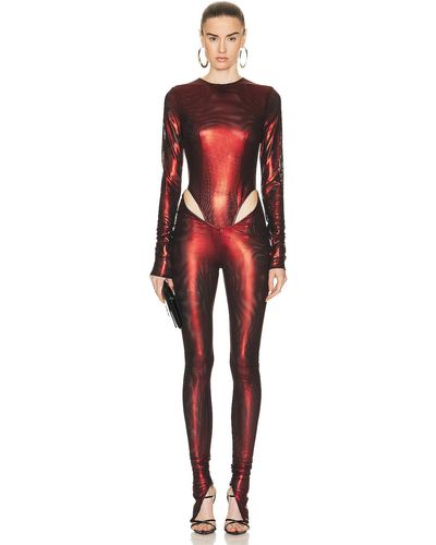 LAQUAN SMITH Hip Cut Out Jumpsuit - Red