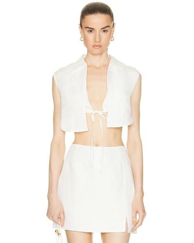 Matthew Bruch Vest With Triangle Top - White
