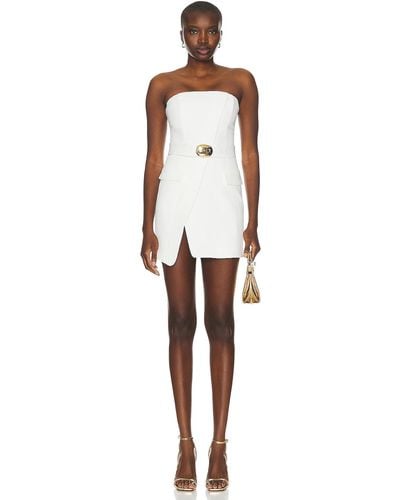 Nicholas Remi Strapless Belted Mini Dress - White