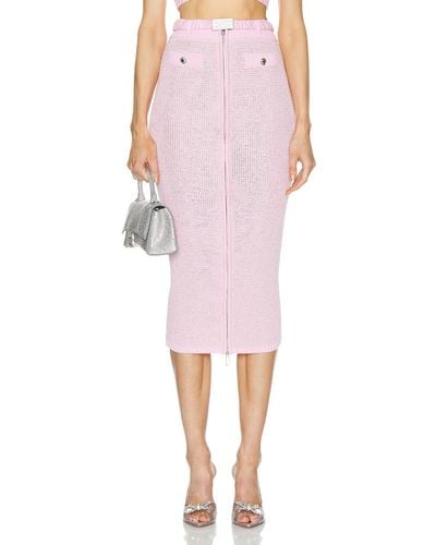 Alessandra Rich Sequin Midi Skirt - Pink