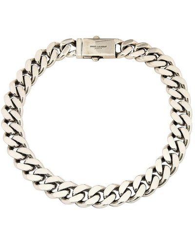 Saint Laurent Thick Cuban Chain Necklace - Metallic