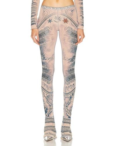 Jean Paul Gaultier Printed Soleil Flare Trouser - Natural