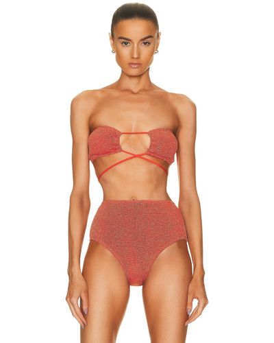 Bondeye Margarita Bandeau Bikini Top - Red