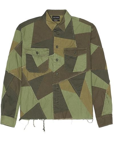 John Elliott Patchwork Military Shirt - Green