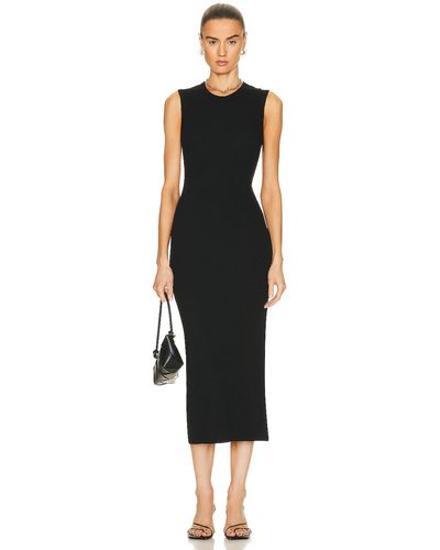 Enza Costa Textured Knit Sleeveless Maxi Dress - Black