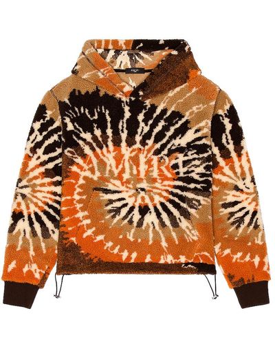 Amiri Tie Dye Polar Fleece Hoodie - Orange