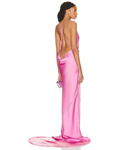 Norma Kamali Cross Back Bias Gown - Pink