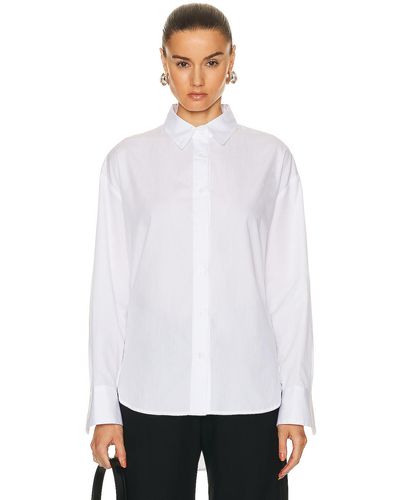 Enza Costa Luxe Long Sleeve Shirt - White