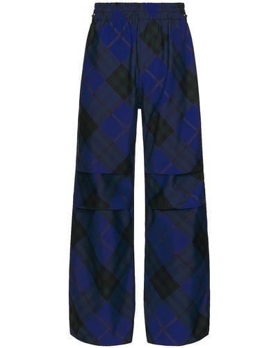 Burberry Check Pattern Trouser - Blue
