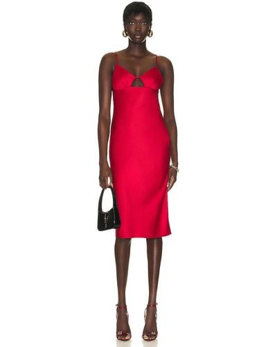 Fleur du Mal Eco Luxe Keyhole Slip Dress - Red