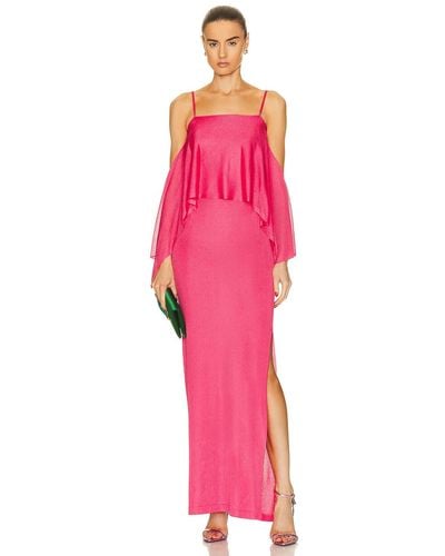 Tom Ford Slinky Full Length Ruffle Dress - Pink