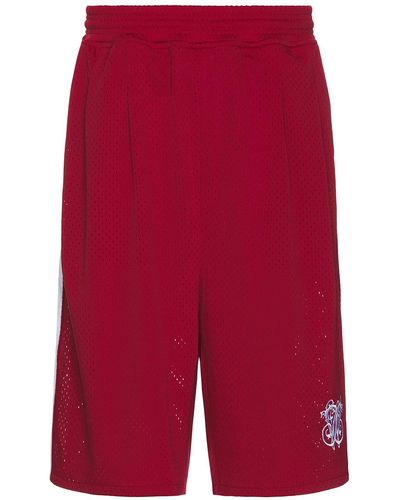 Willy Chavarria Tacombi Pleated Basketball Shorts - Red