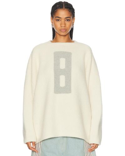 Fear Of God Boucle Straight Neck Relaxed Sweater - White