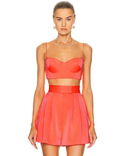 Alex Perry Hart Cup Bra Top - Red