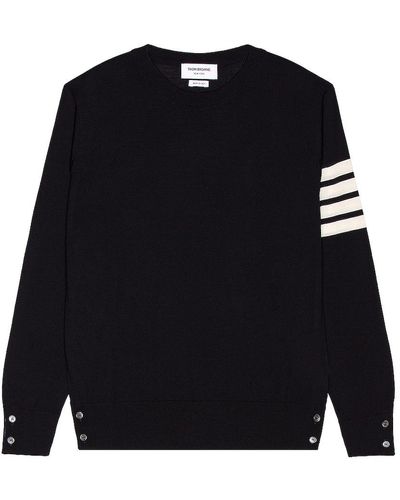 Thom Browne Sustainable Merino Classic Crew Sweater - Black
