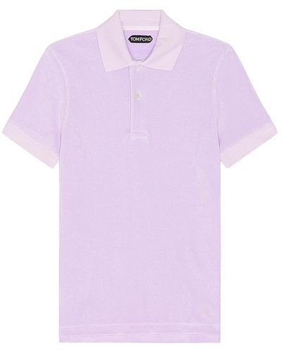 Tom Ford Short Sleeve Polo - Purple