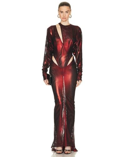LAQUAN SMITH Hip Cut Out Gown - Red