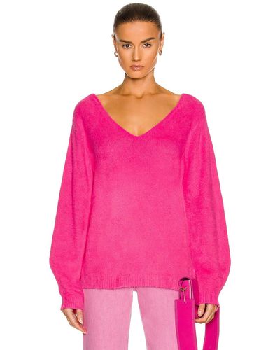 Helmut Lang Brushed Double V Sweater - Pink
