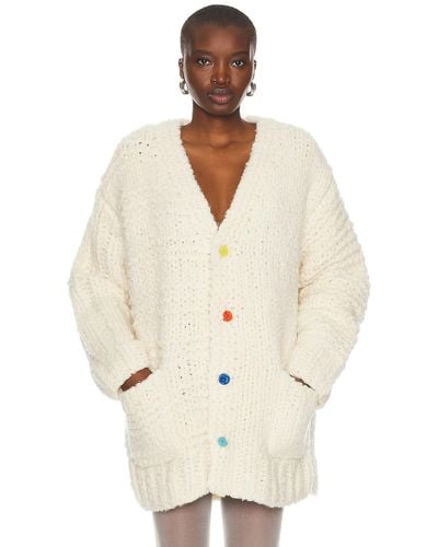 Christopher John Rogers Giant Handknit Cardigan Sweater - Natural