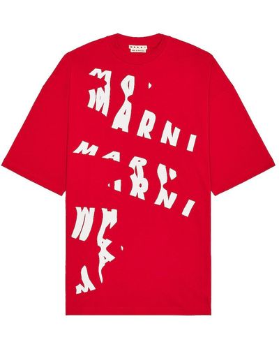 Marni Short Sleeve Graphic T-shirt - Red