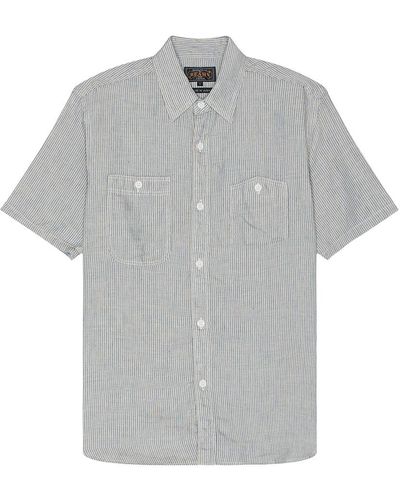 Beams Plus Work Short Sleeve Linen - Gray