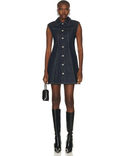Givenchy Fitted Button Up Denim Dress - Blue