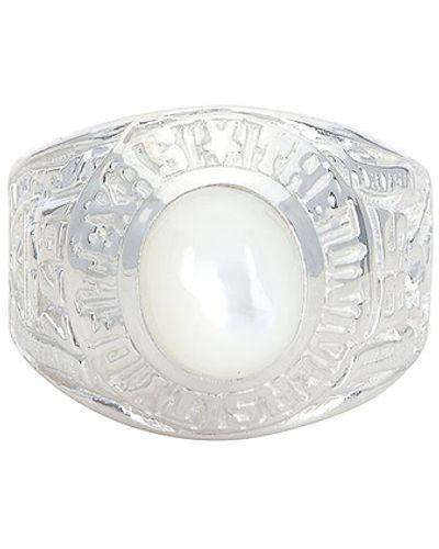 Martine Ali 925 Silver Mother Of Pearl Champion Ring - White