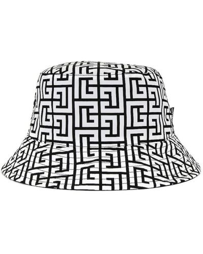 Balmain Monogram Nylon Bucket Hat - Black