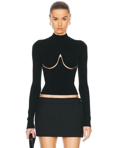 Dion Lee Double Underwire Knit Top - Black
