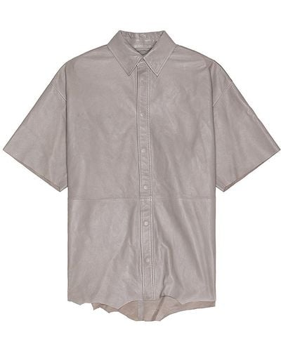 DIESEL Emin Leather Shirt - Gray