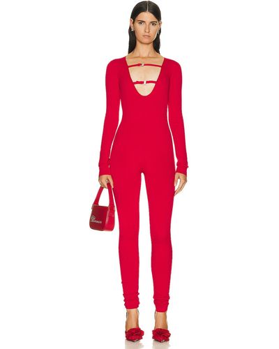 Blumarine Knitted Catsuit - Red
