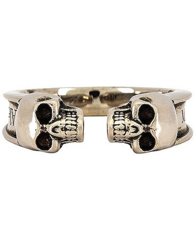 Alexander McQueen Twin Skull Ring - Metallic