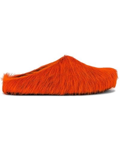 Marni Long Hair Fussbett Sabot - Orange