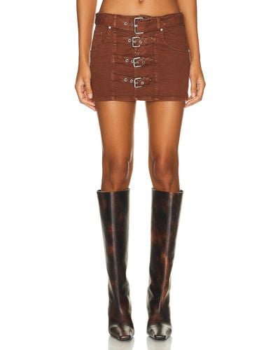 Blumarine Buckle Mini Skirt - Brown