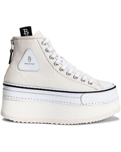 R13 Platform High Top Sneaker - White