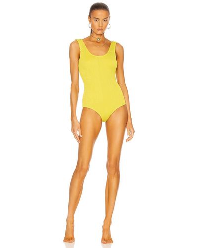 Bottega Veneta Crinkle One Piece Swimsuit - Yellow