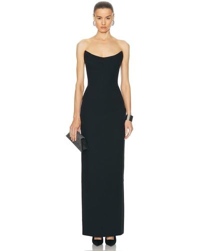 Versace Strapless Midi Slip Dress - Black