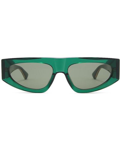 Bottega Veneta Nude Triangle Sunglasses - Green